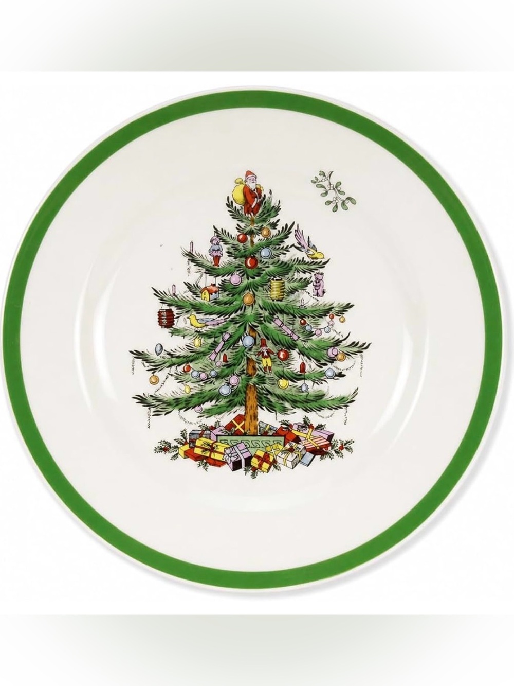 Spode Christmas Tree Holiday Festive Dinner Plates, 10”, Set of 4, LIKE NEW